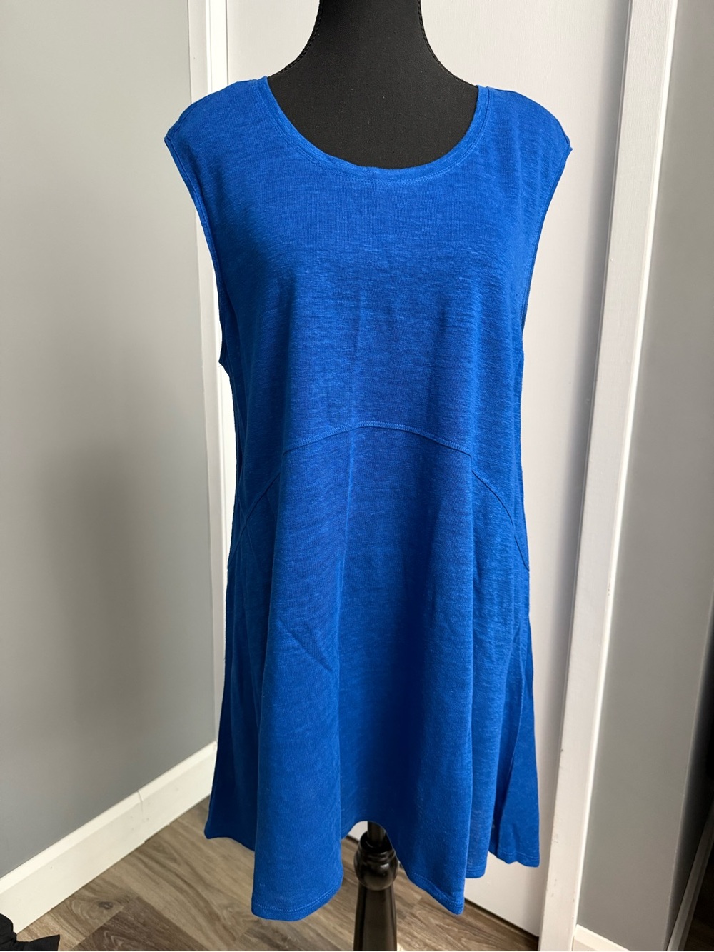 NWOT HABITAT 100% Linen Sleeveless A Line Dress, Royal Blue